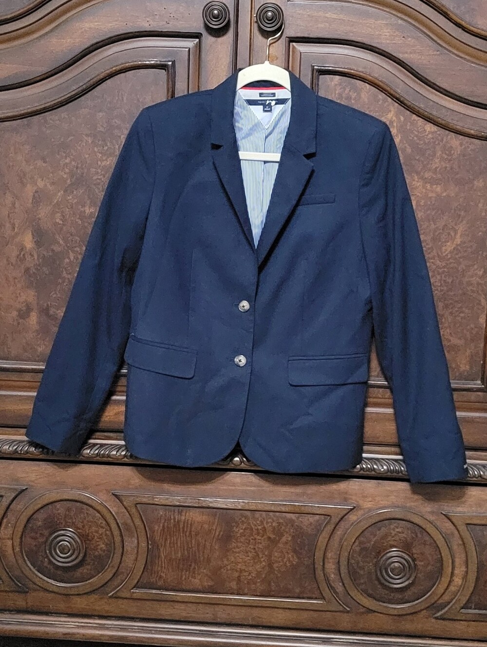 Tommy Hilfiger Women's Navy Two-Button Blazer Size 10